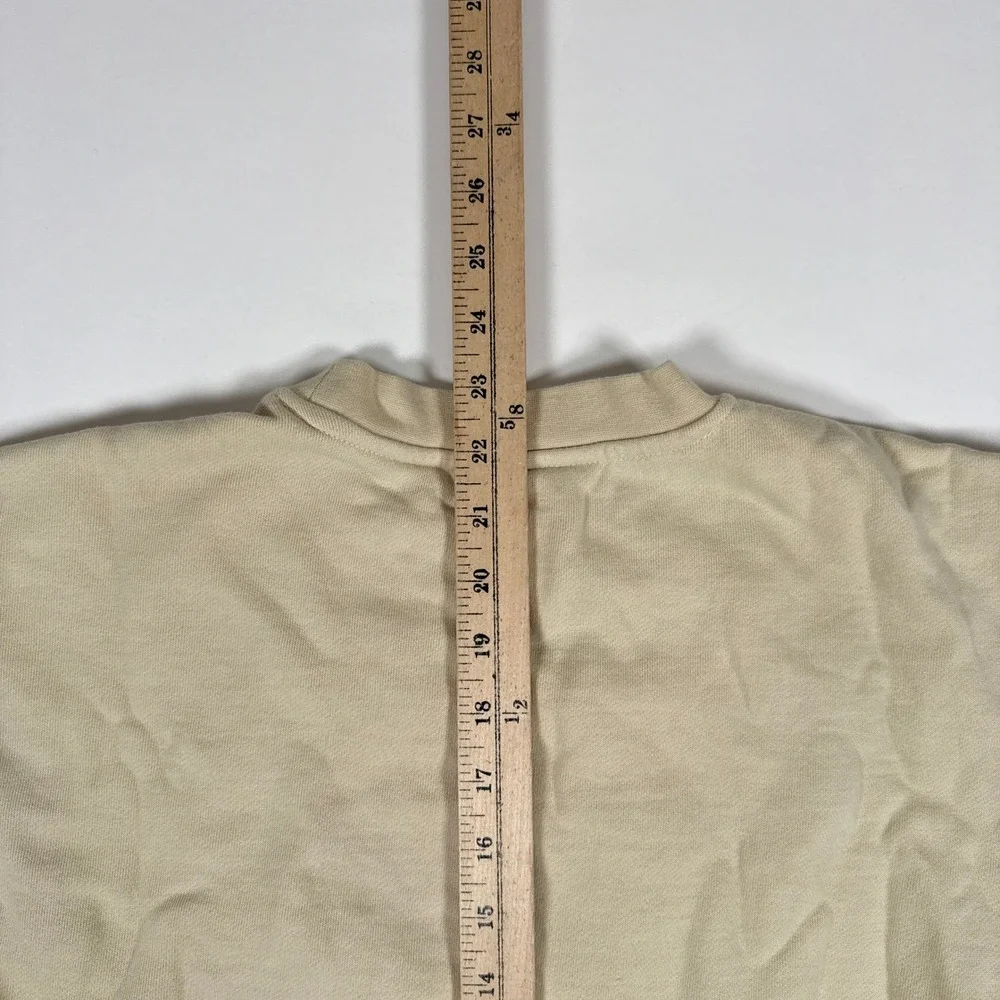 Disney Sweatshirt Unisex Small Tan Peace Sign Mickey Mouse Minimalist Streetwear
